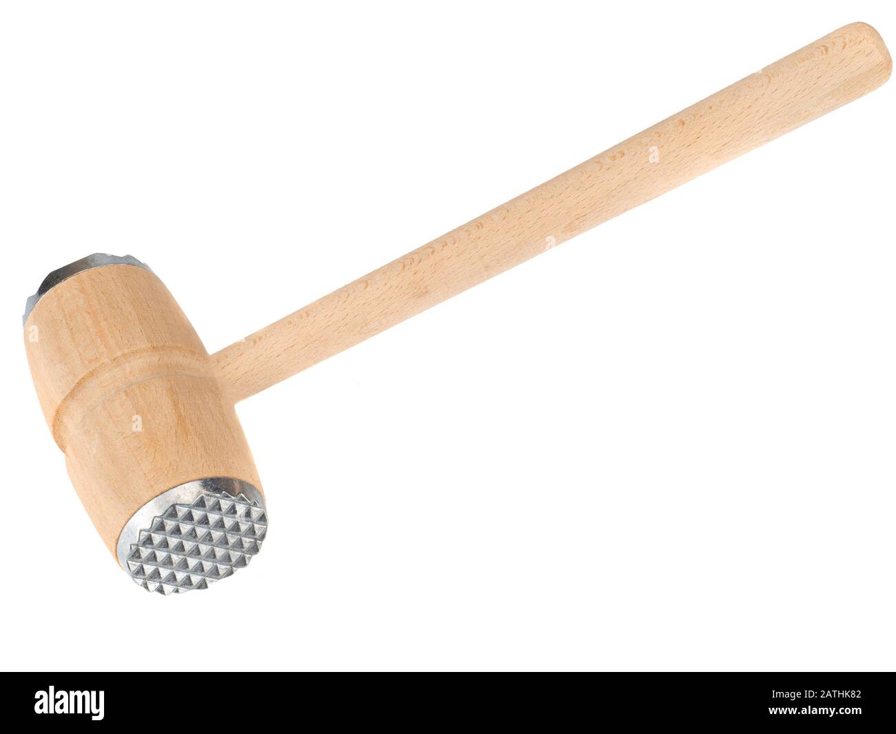 Wooden meat hammer for kitchen isolated on a white background Stock Photo Alamy