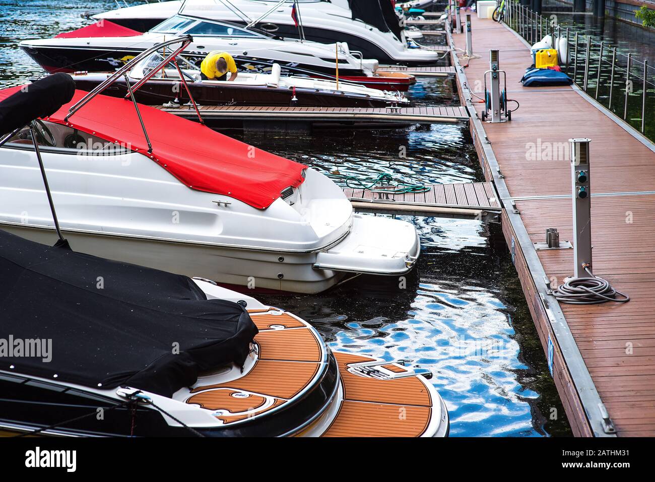 Sail boats at the boat marina at the southern end of Seneca lake in