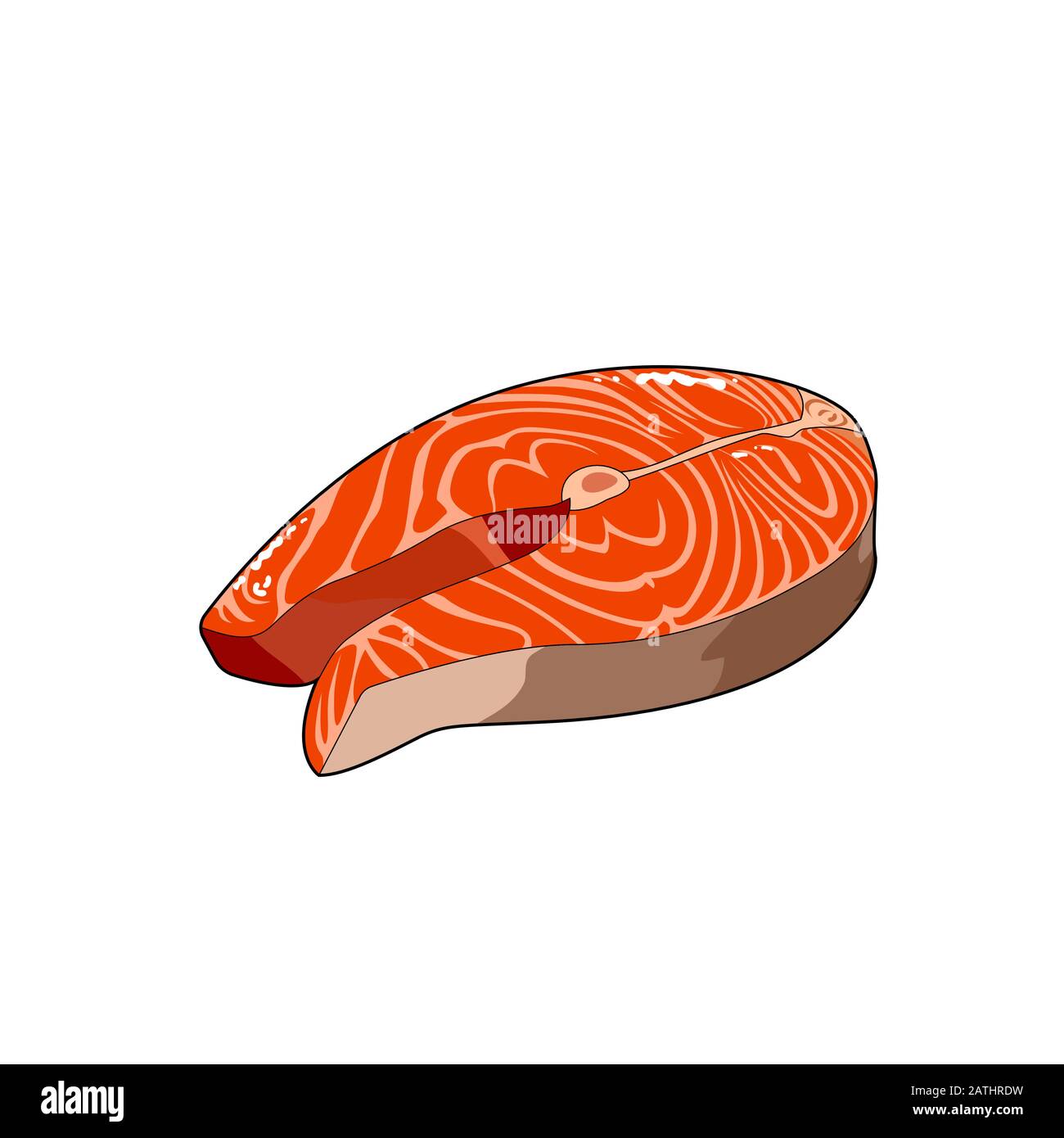 Salmon steak. Red fish fillet slice. Fresh fish meat. Vector graphic  illustration salmon Stock Vector Image & Art - Alamy