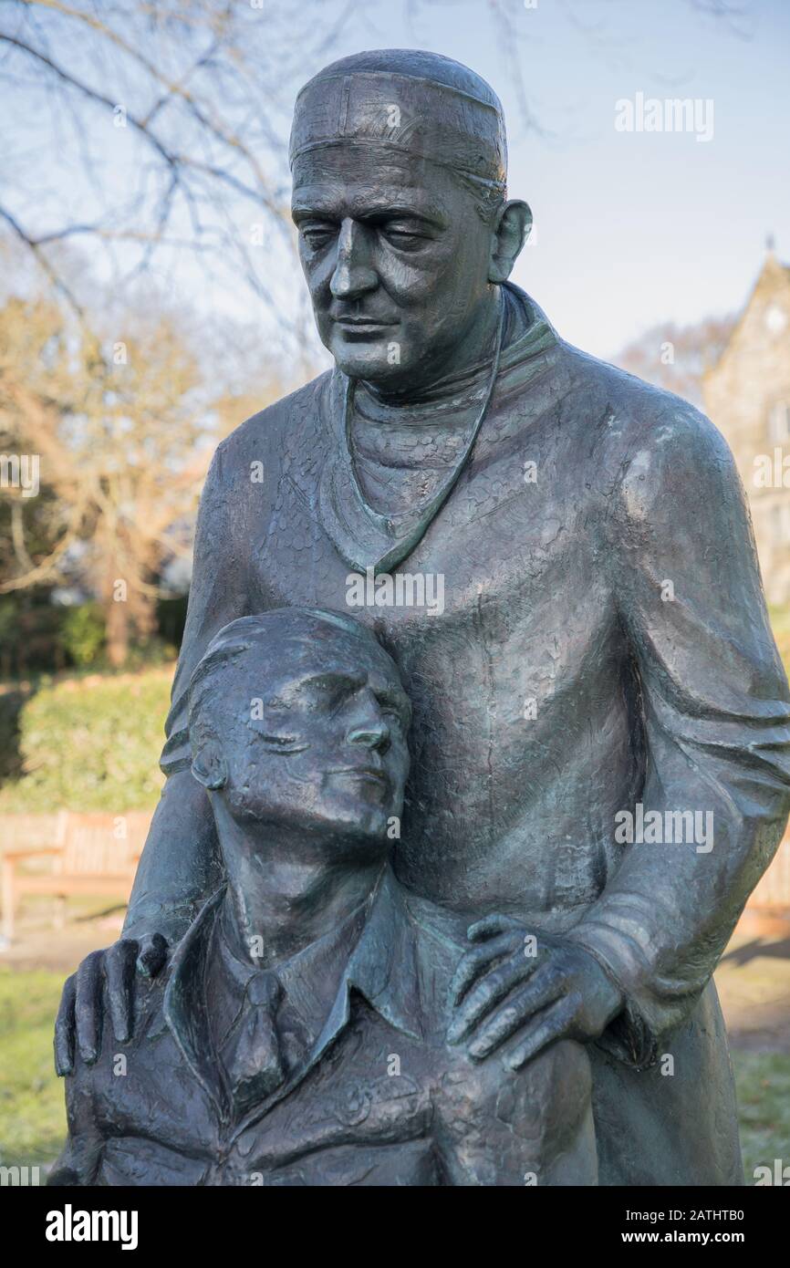 statue of sir Archibald Mcindoe, pioneering plastic surgeon east