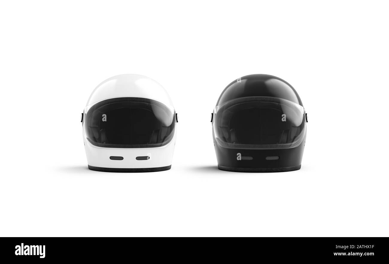 Download Blank Black And White Motorcyclist Helmet Mockup Front View Stock Photo Alamy