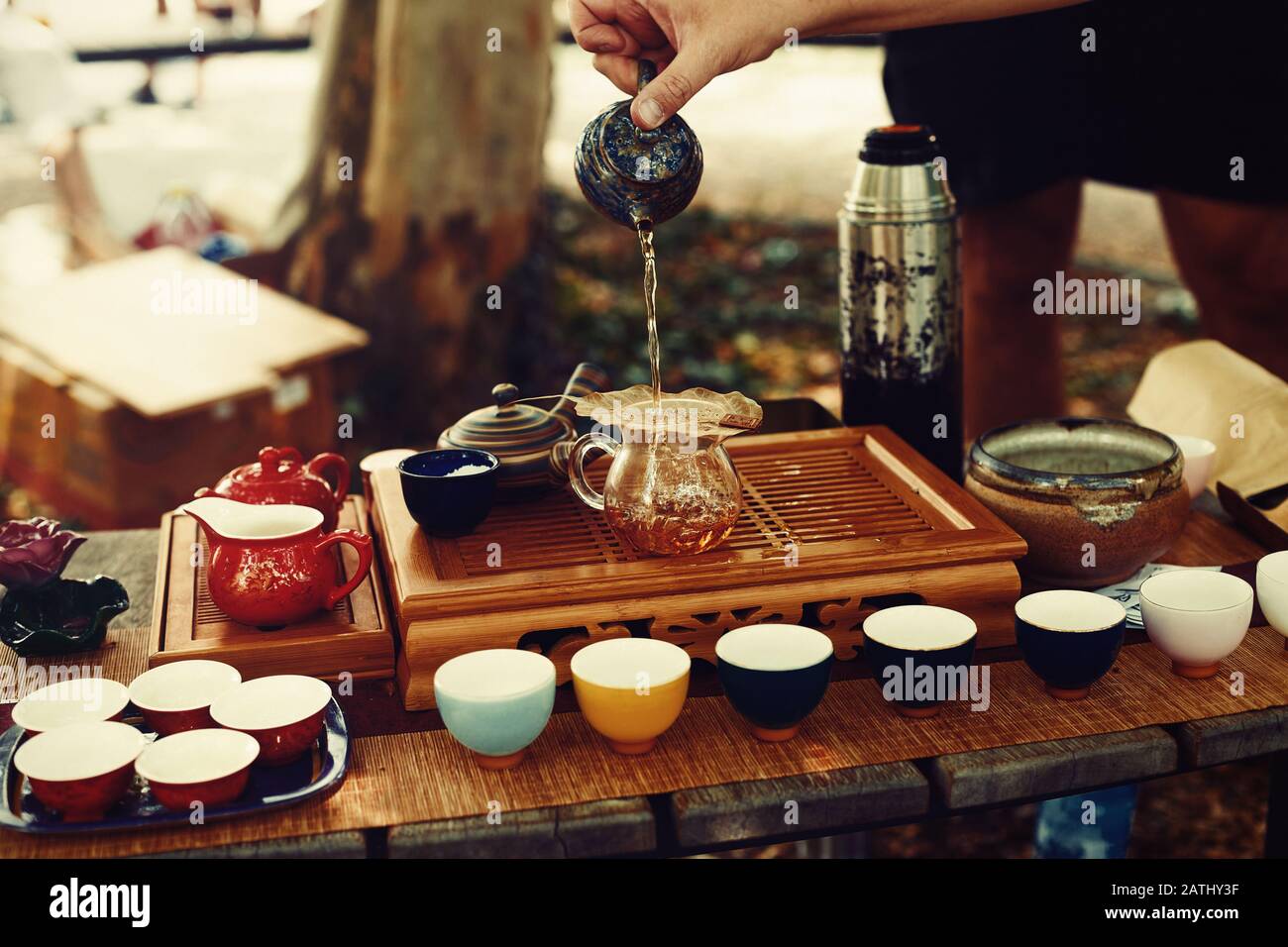 Tea Set Up Ritual Tea set for tea ceremony. Tea ritual Stock Photo - Alamy