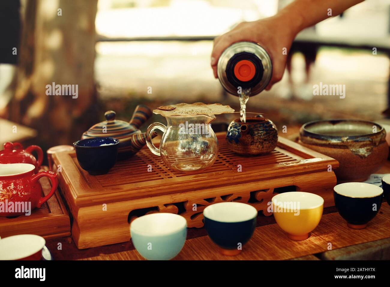Tea set for tea ceremony. Tea ritual Stock Photo - Alamy