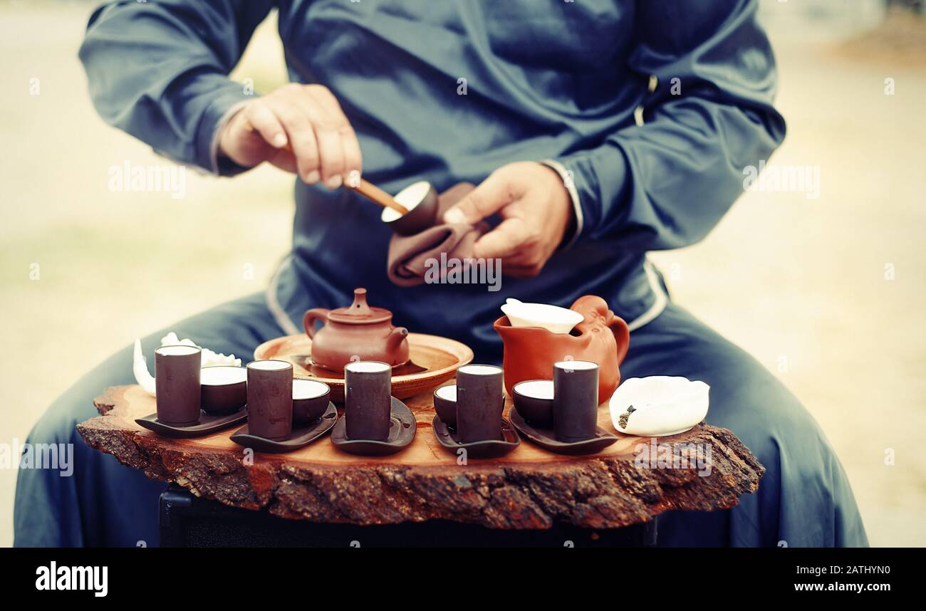 Tea set for tea ceremony. Tea ritual Stock Photo - Alamy