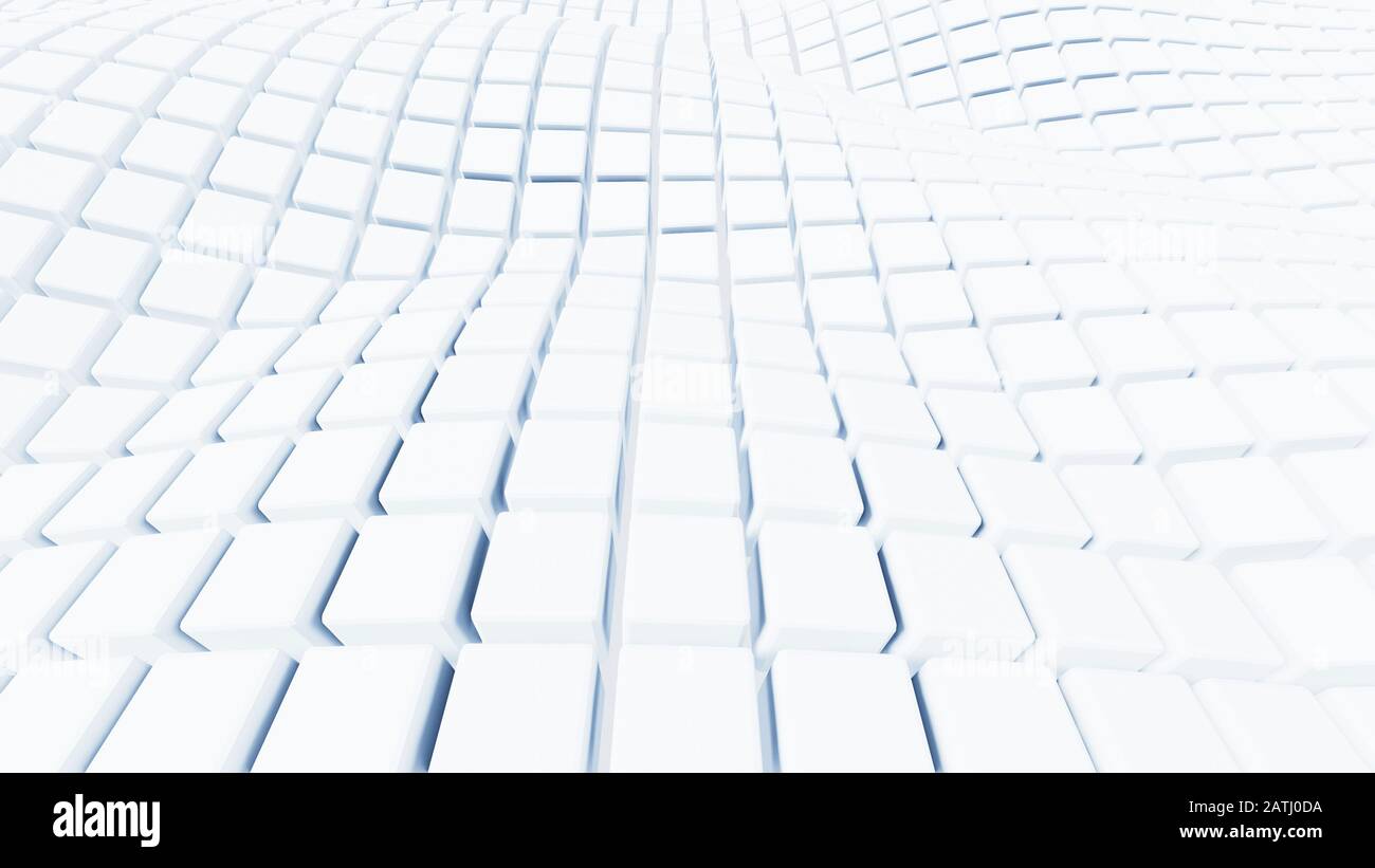 Abstract White Cubic Waving Surface Futuristic Background Stock Photo ...
