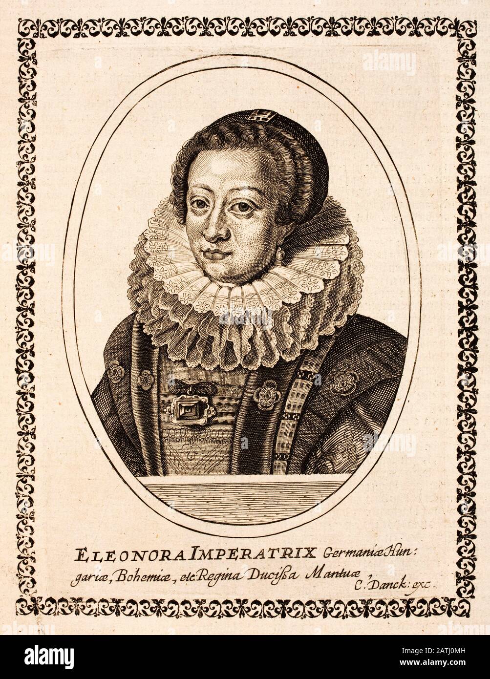 Portrait of Eleonora Gonzaga (1598 – 1655),  born Princess of Mantua as a member of the House of Gonzaga and by marriage Holy Roman Empress, German Qu Stock Photo