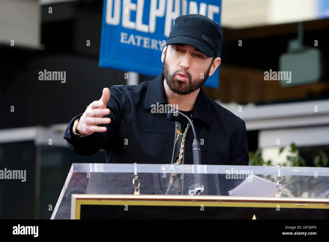 Eminem, Marshall Bruce Mathers III at the induction ceremony for Star on the Hollywood Walk of