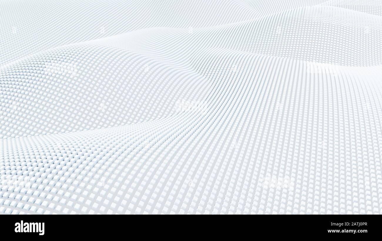 Abstract White Cubic Waving Surface Futuristic Background Stock Photo ...