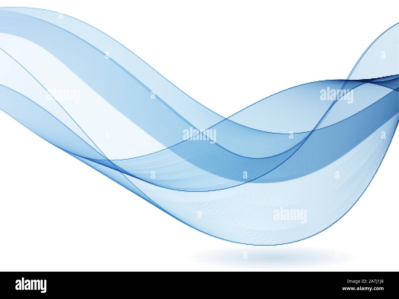 Smooth waves or lines on a transparent background. Abstract background. Blue wave Stock Vector