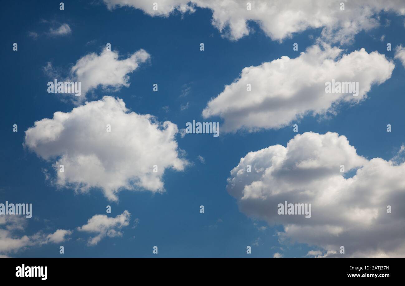 Blue sky with clouds, natural background Stock Photo - Alamy