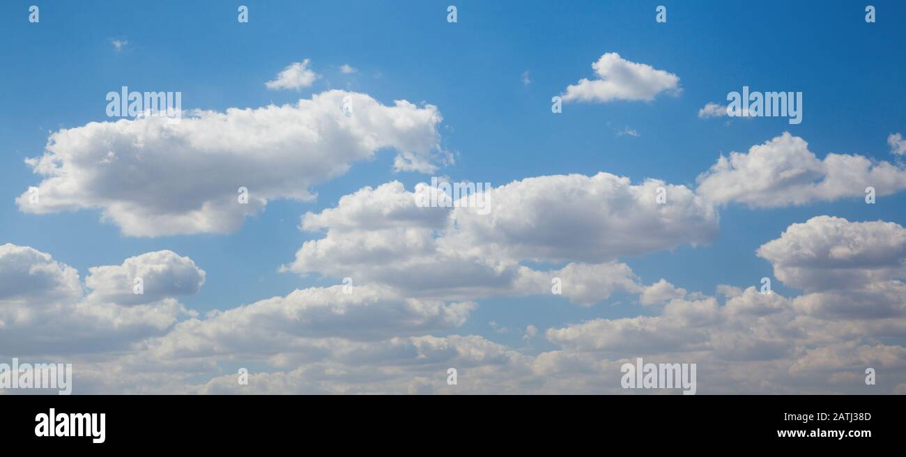 Blue sky with clouds, natural background Stock Photo - Alamy