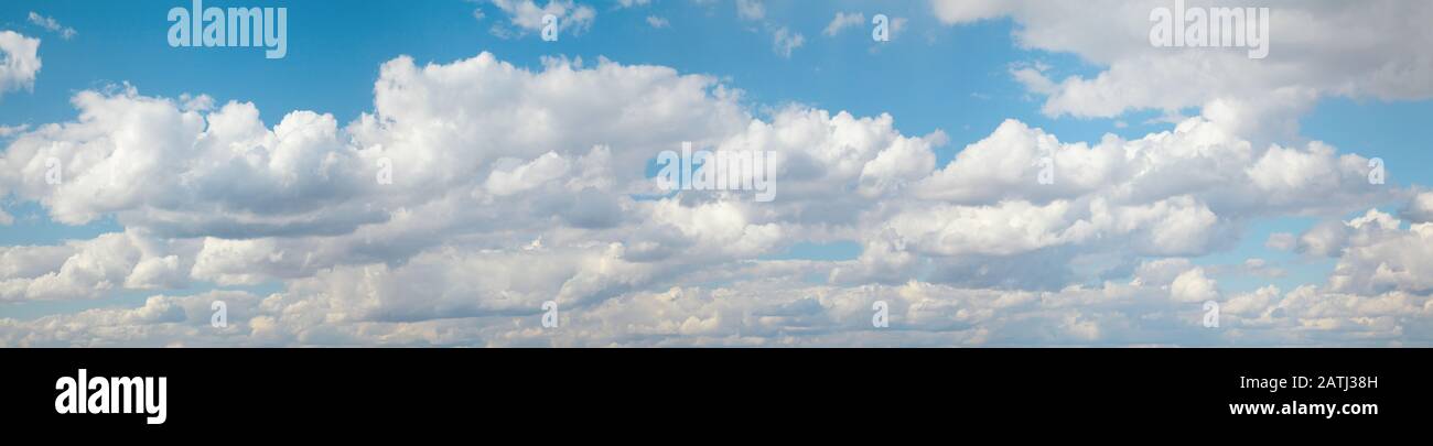 Blue sky with clouds, natural background, panorama Stock Photo - Alamy