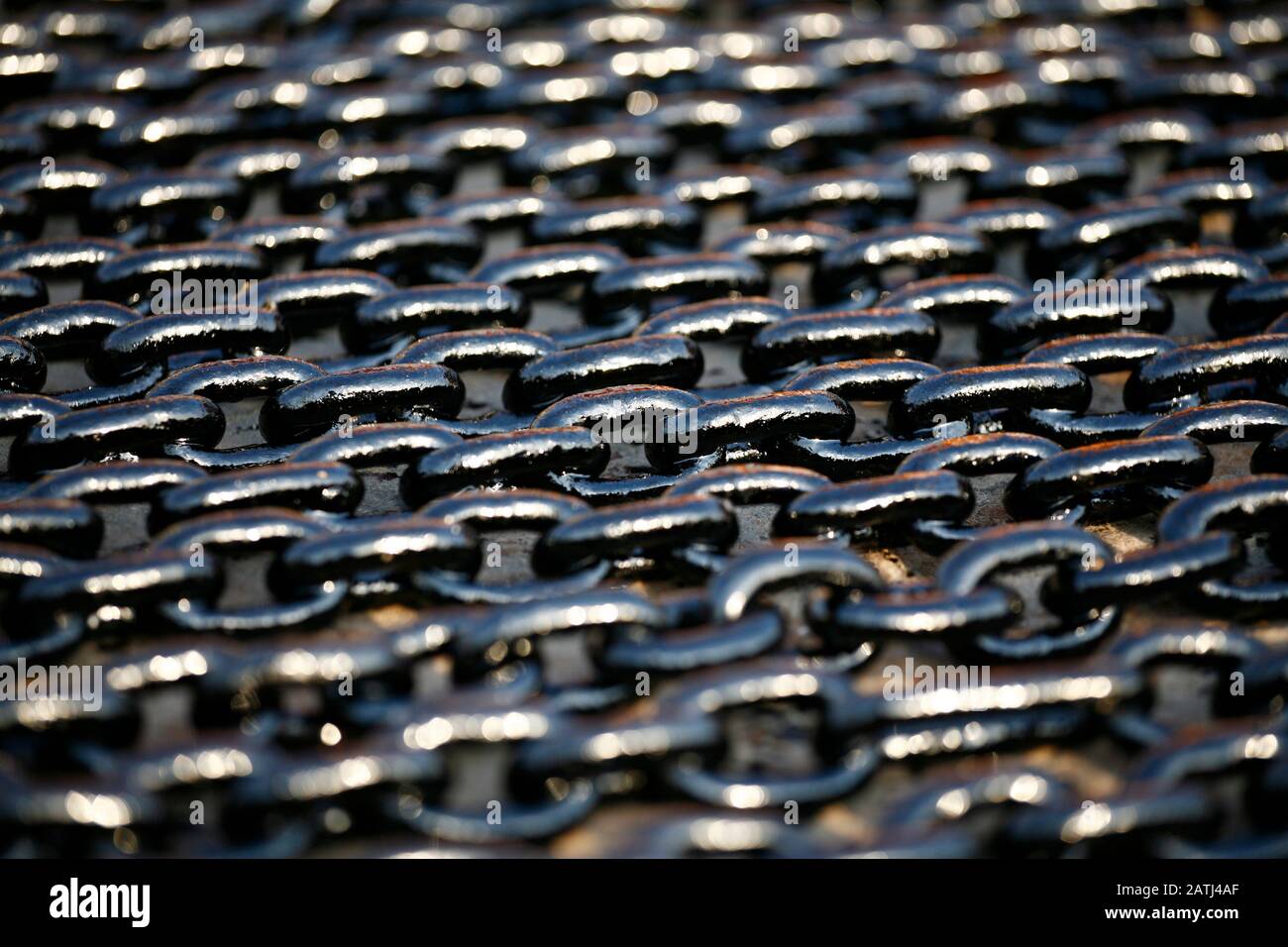 black chain detail in rows Stock Photo