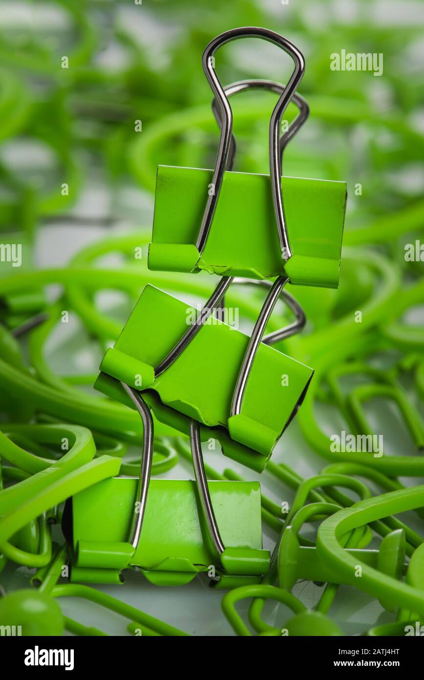Supplies Stationery Binder Clip Close-up Stock Photo