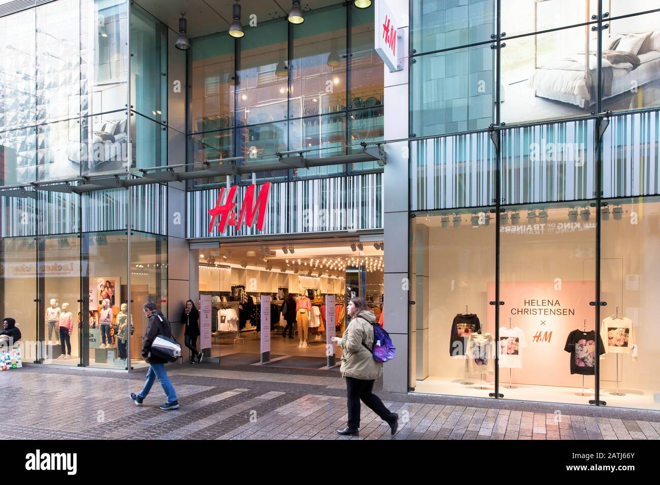 Europe, Germany, Cologne, H&M store on the shopping street Hohe Strasse.  Euroa, Deuschland, Koeln, H&M Filiale auf der Einkaufsstrasse Hohe Strasse. Stock Photo