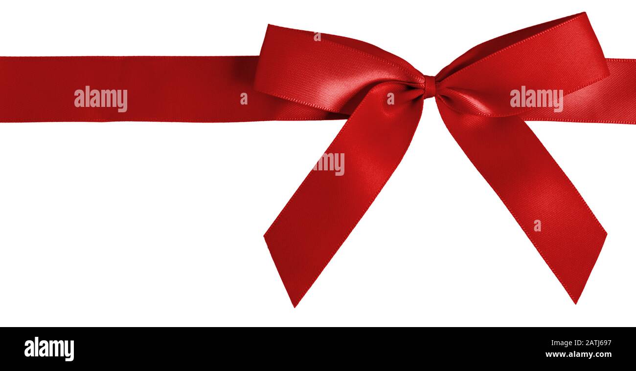 Red gift ribbon bow, Stock image