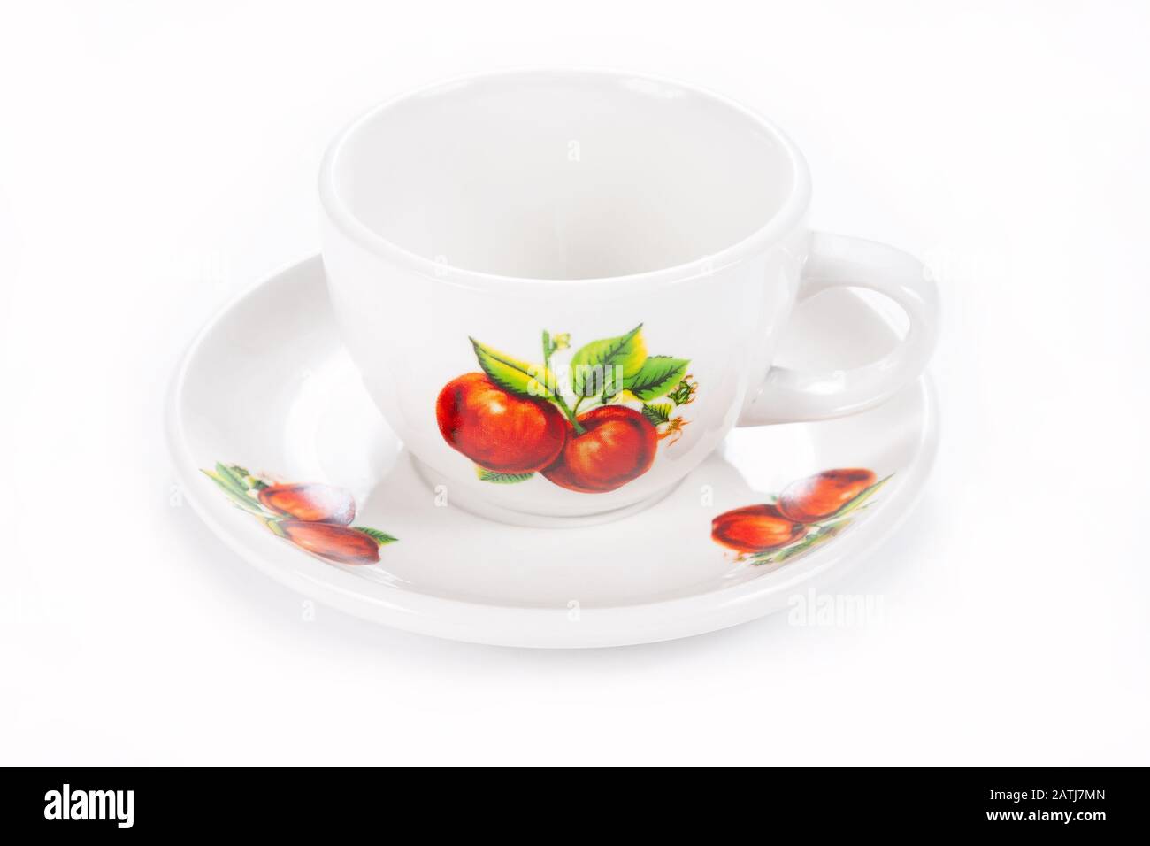 Cup and saucer isolated on a white background Stock Photo