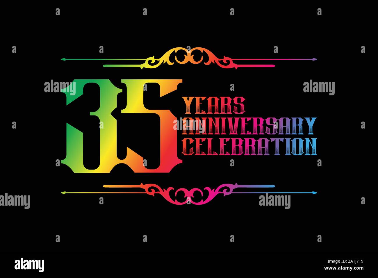 35th years anniversary logo template, Vector design birthday celebration Stock Vector