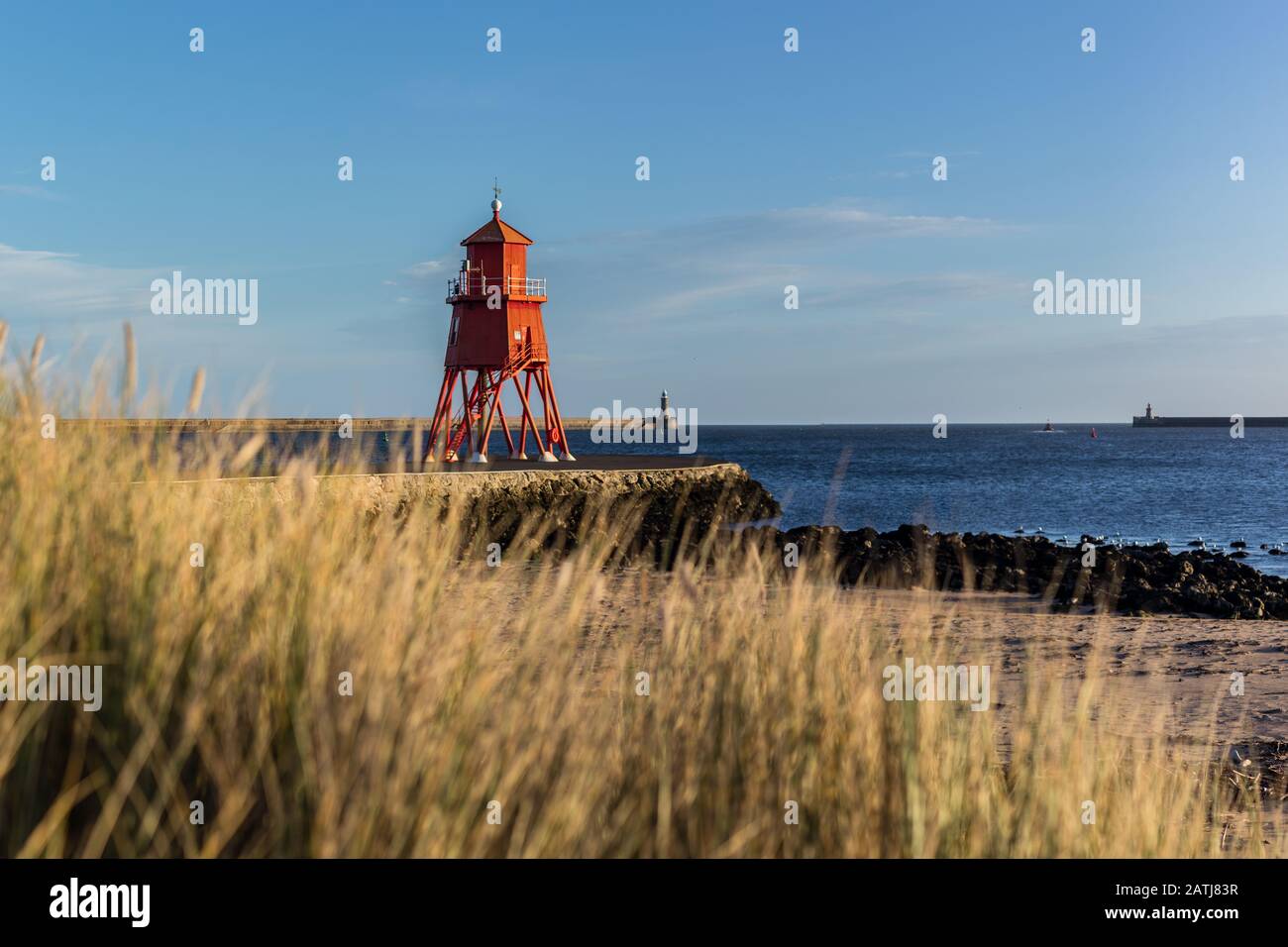 South Shields Beacon Stock Photo Alamy