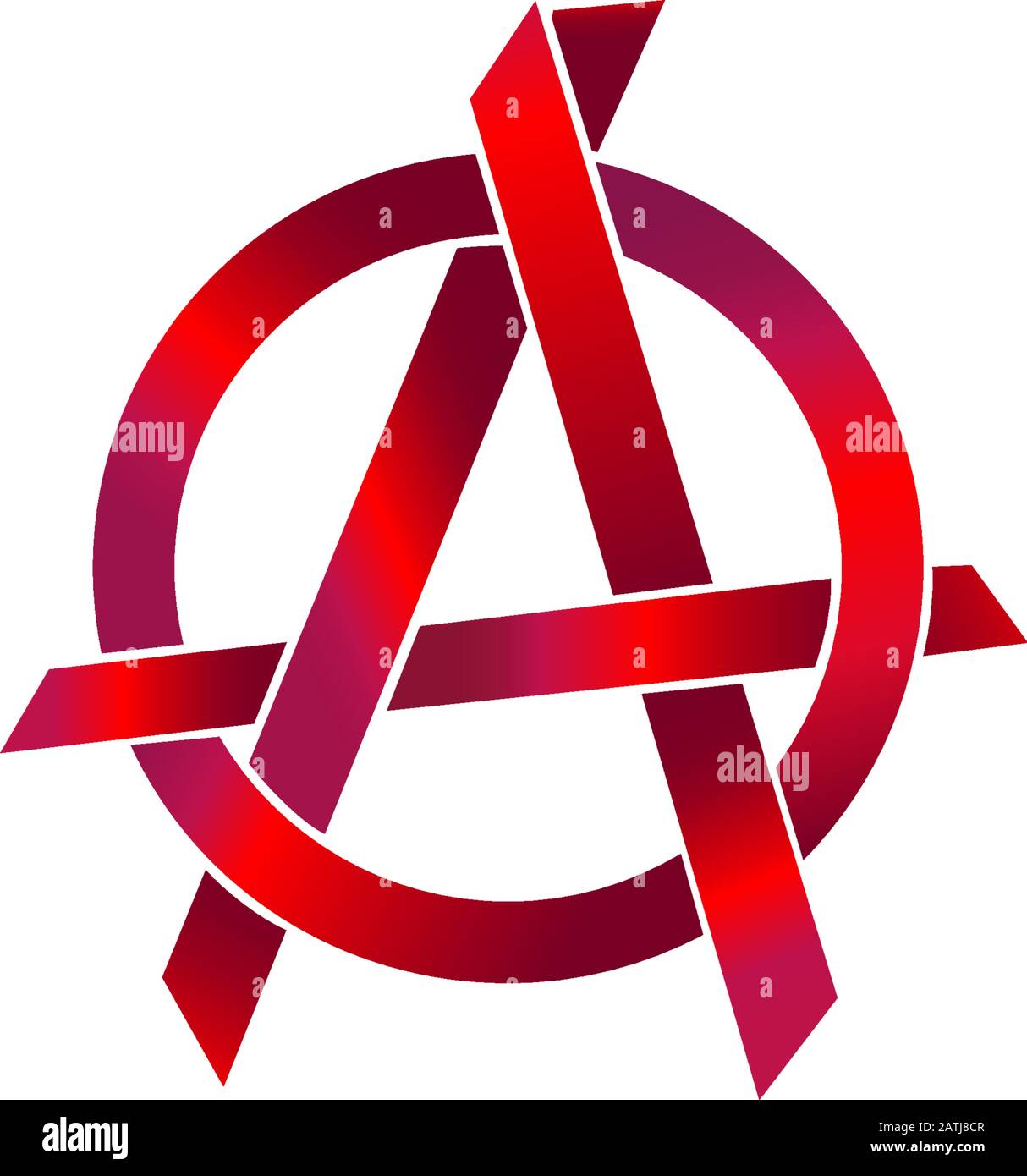 Metalic Red Anarchy Symbol, Sharp Shape Element, EPS 10 Vector Illustration Stock Vector