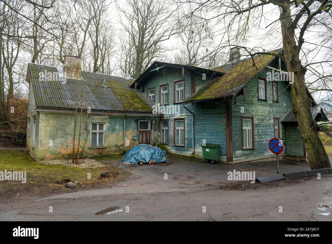 Old wooden houses in Tartu, Estonia Stock Photo Alamy