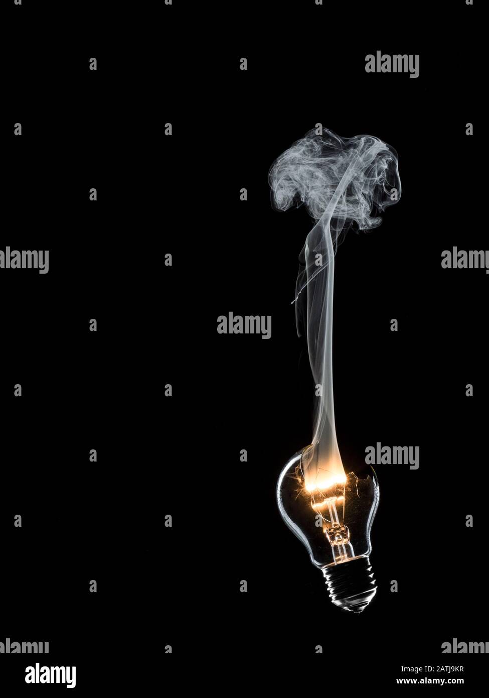 exploded and burnt lightbulb Stock Photo Alamy