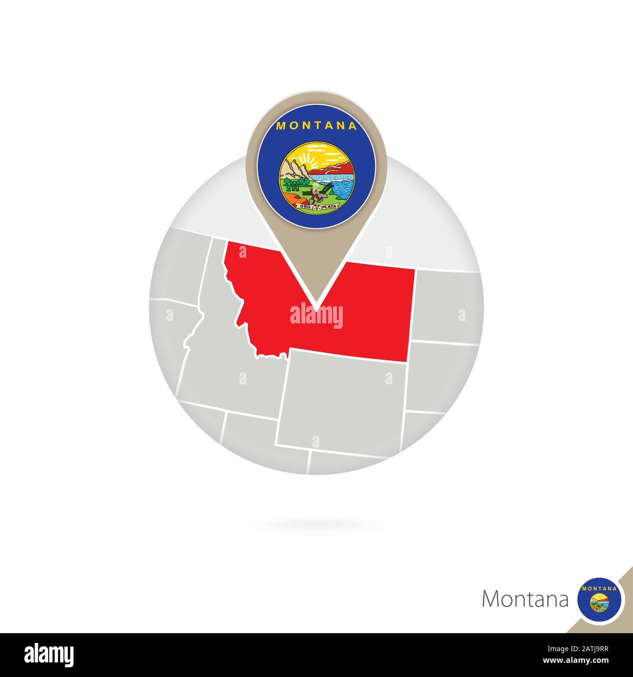 Circle montana map hires stock photography and images Alamy