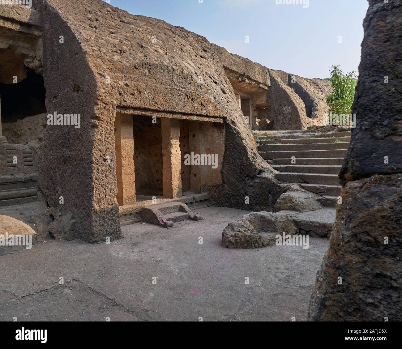 31-Mar-2019- Kondivite or Mahakali Caves are a group of 19 rock-cut monuments built between the 1st century BCE and 6th century CE. Stock Photo