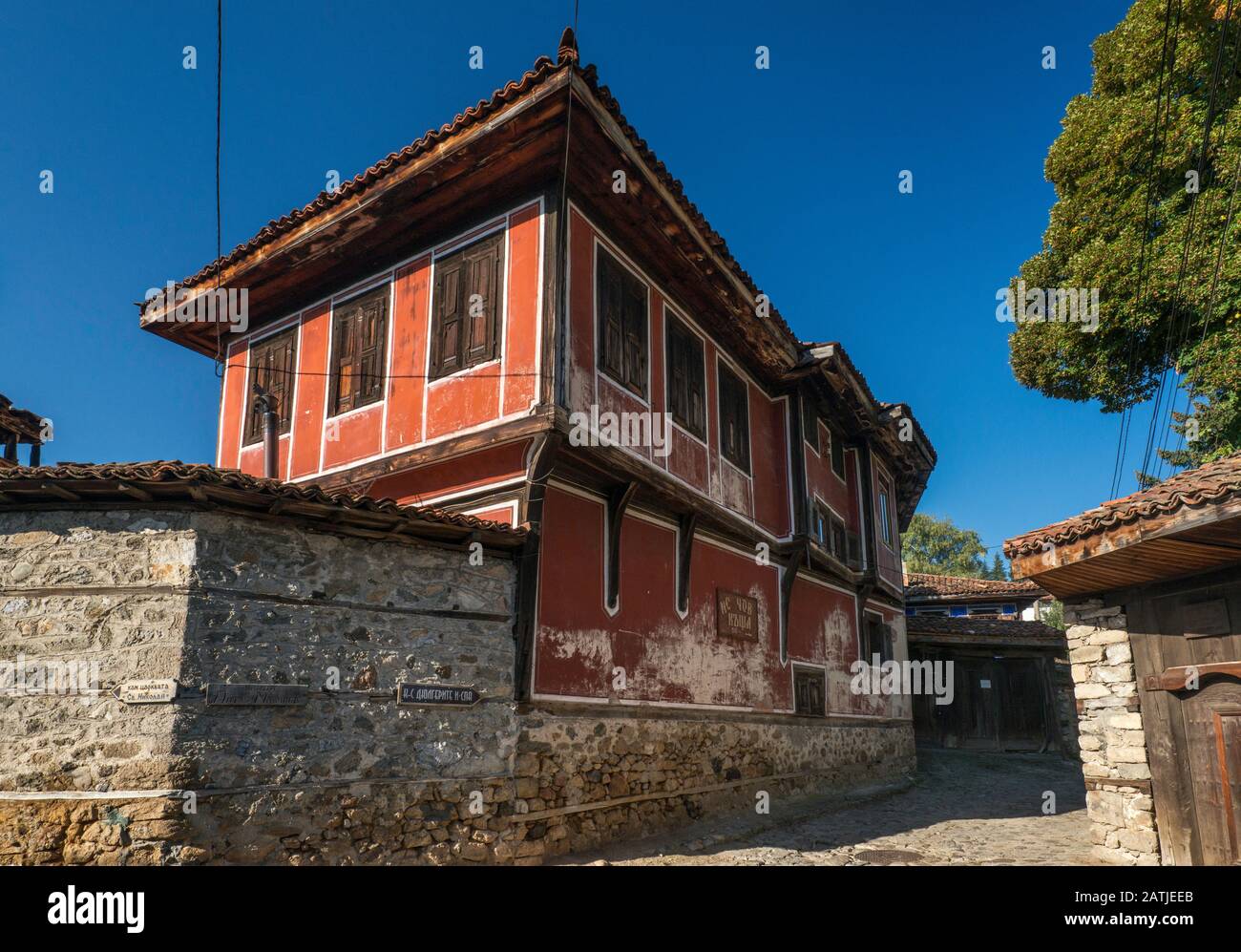 Historic building in Bulgarian National Revival style, Koprivshtitsa, Bulgaria Stock Photo