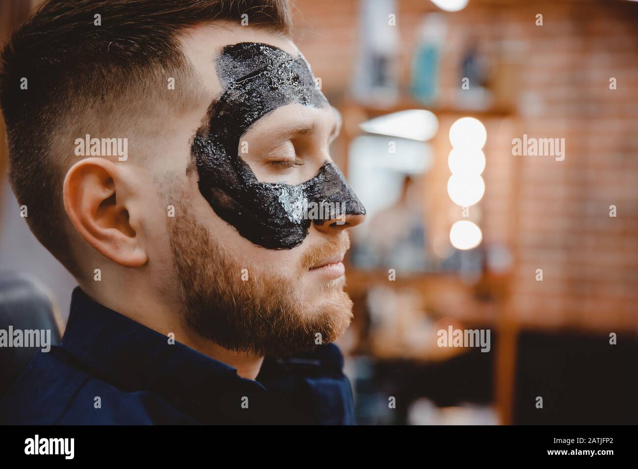 Download Black Face Charcoal Mask Man High Resolution Stock Photography And Images Alamy PSD Mockup Templates