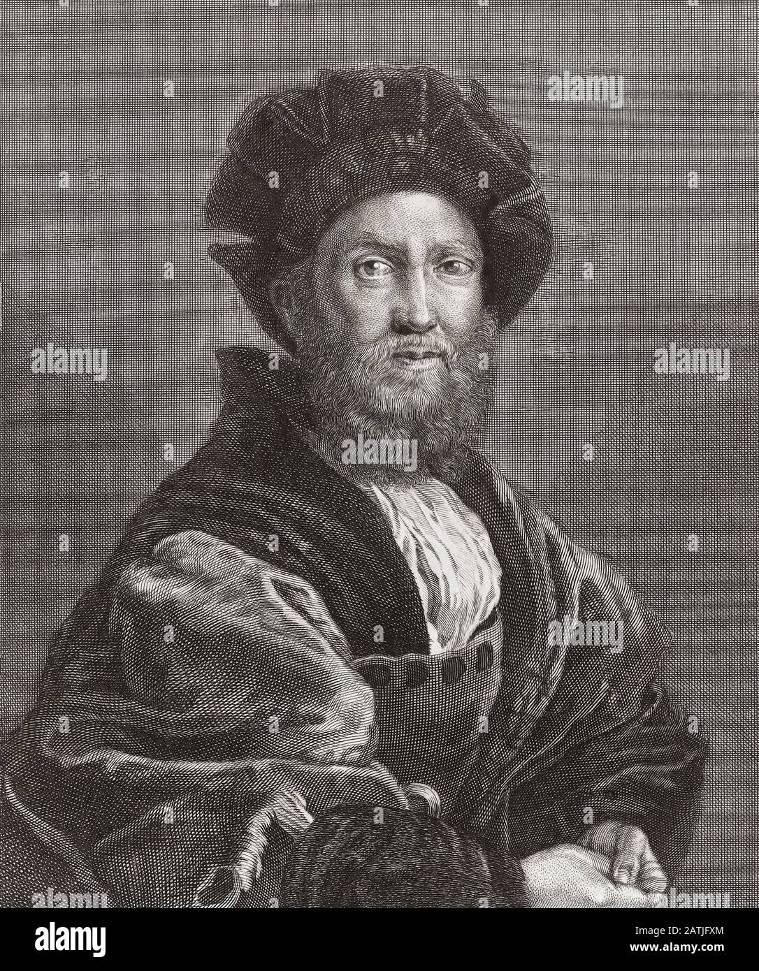 Baldassare Castiglione, 1478 – 1529.  Count of Casatico.  Italian courtier, diplomat, soldier and a prominent Renaissance author. Stock Photo