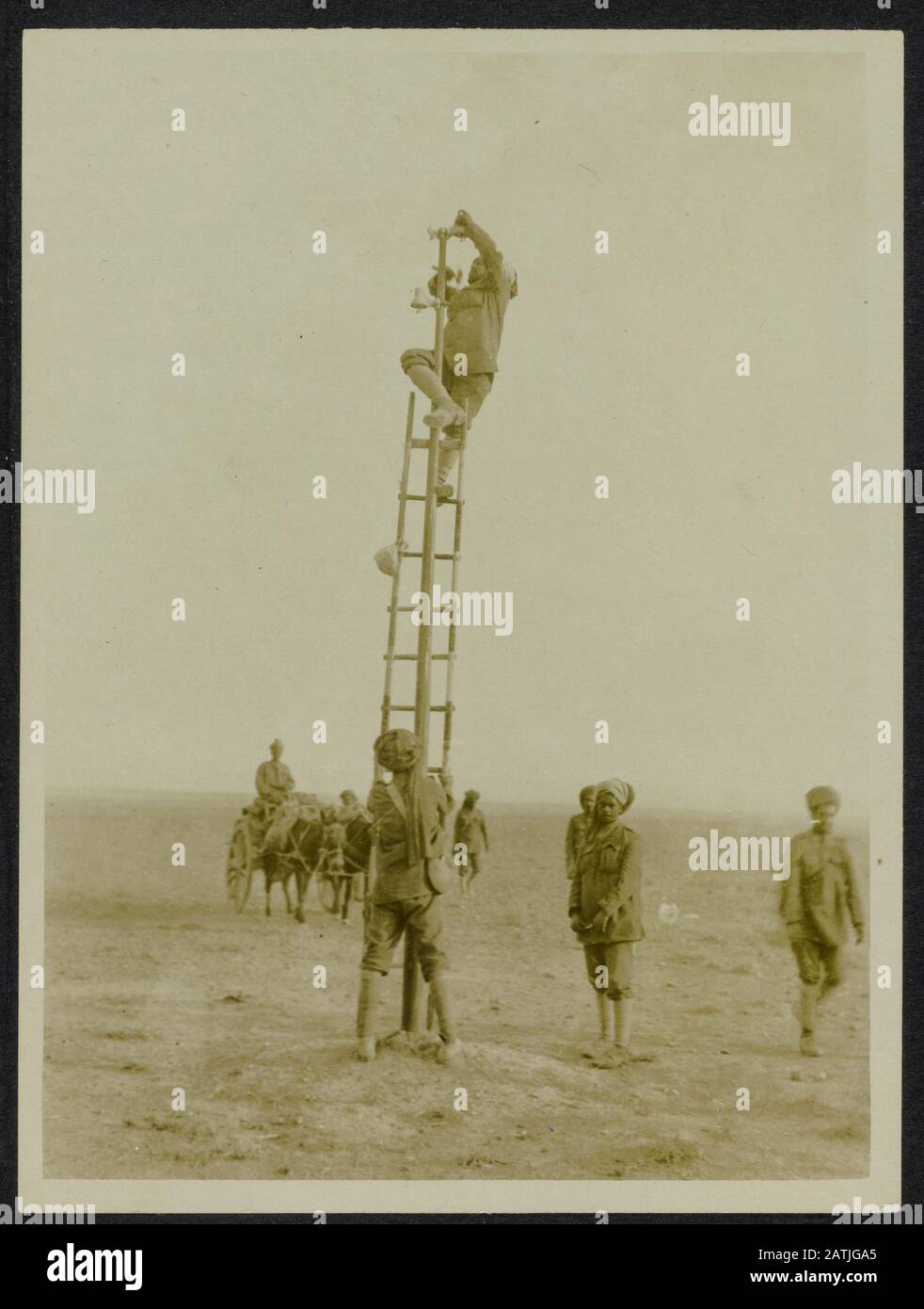 With the troops in Mesopotamia description: Indian Sappers removing ...