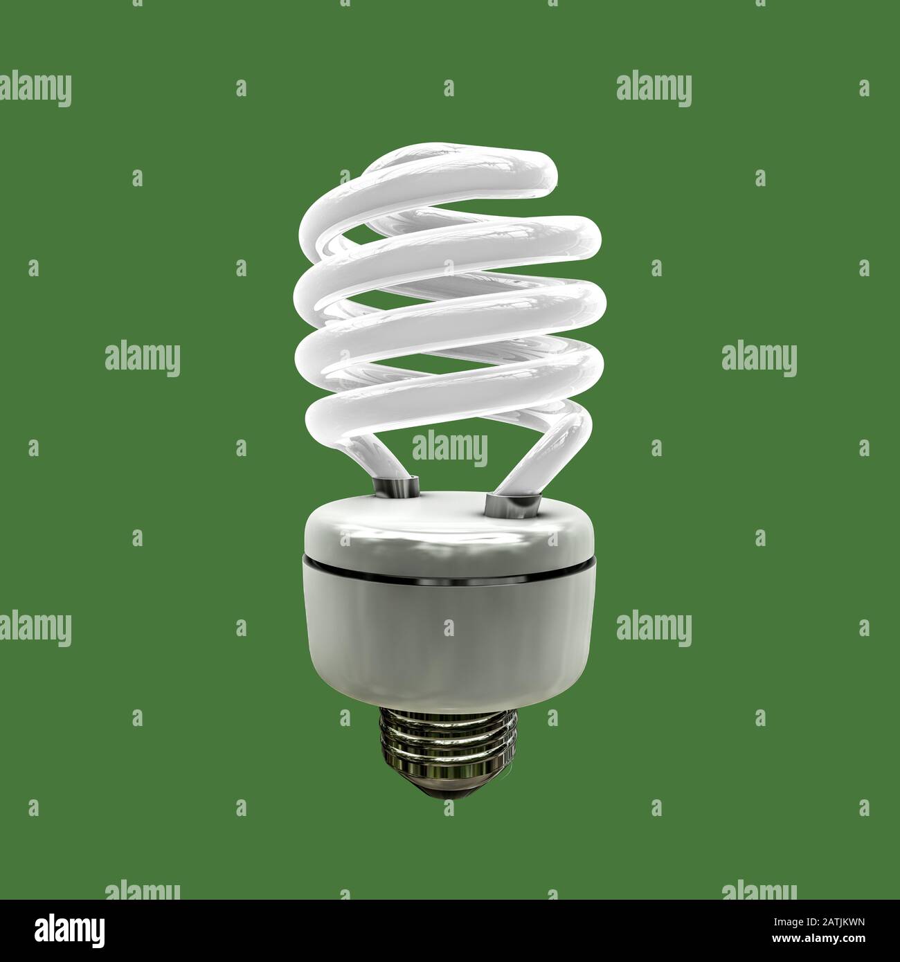 light bulb isolated on green background 3d illustration Stock Photo - Alamy
