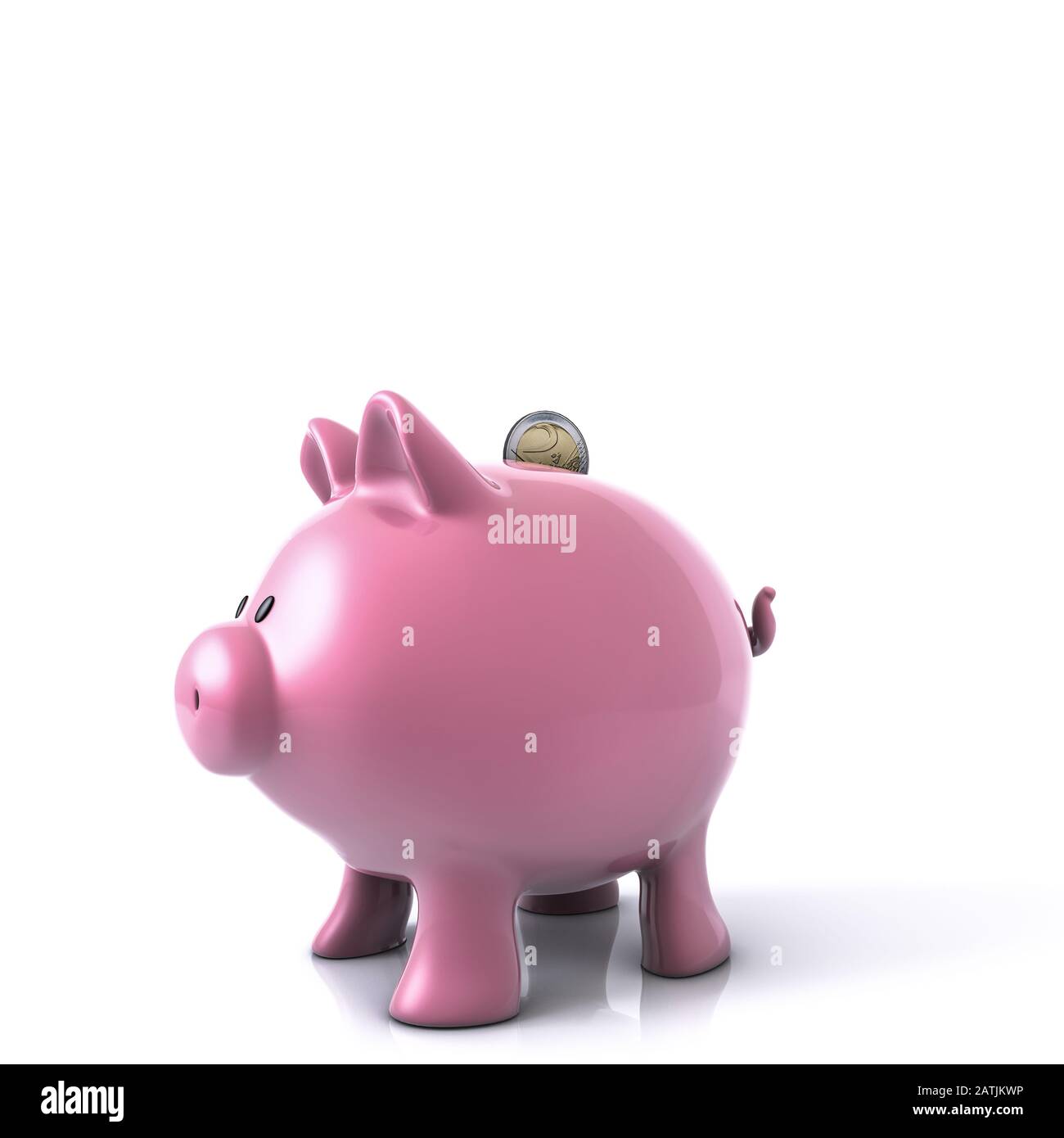piggy bank isolated on white background 3d illustration Stock Photo - Alamy