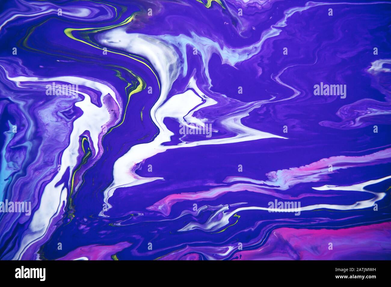 Acrylic paint liquid in trend purple and blue color mix background