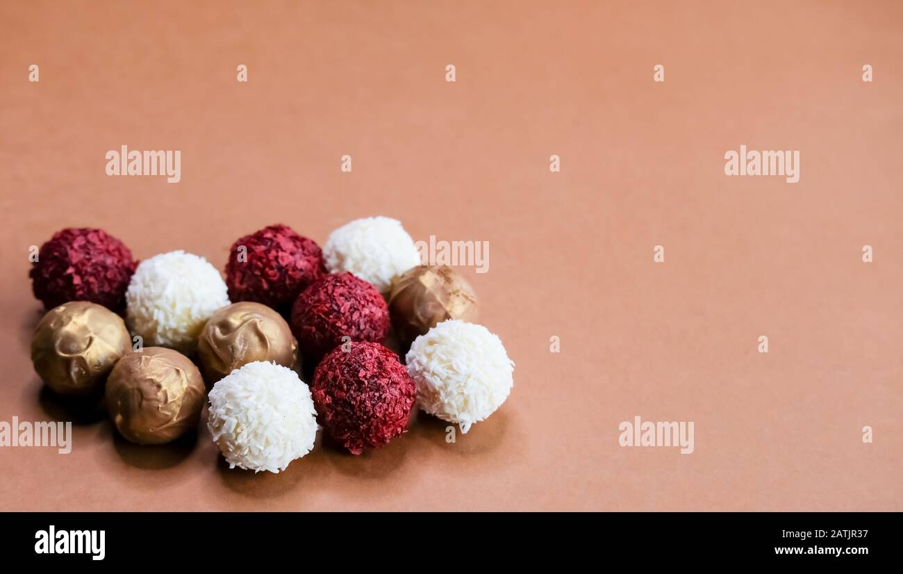 Truffles chocolate pralines Stock Photo Alamy