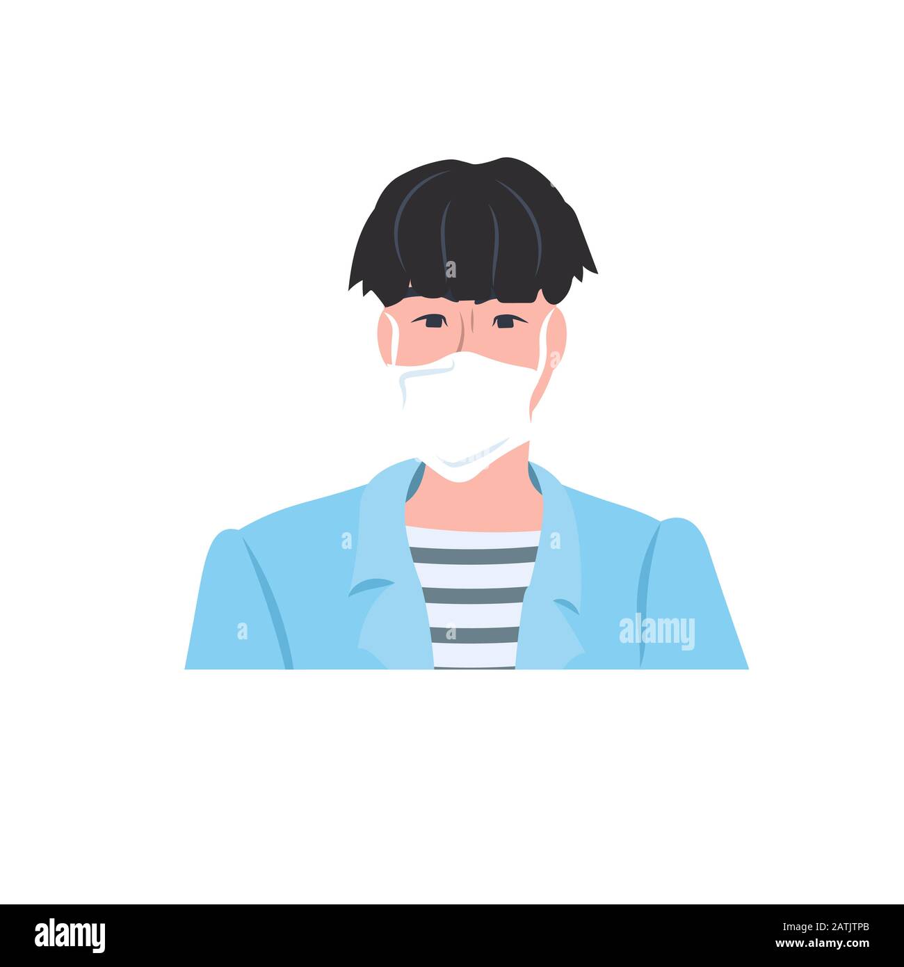 Man Prevent Vector man wearing mask to prevent epidemic MERS-CoV wuhan coronavirus 2019 ...