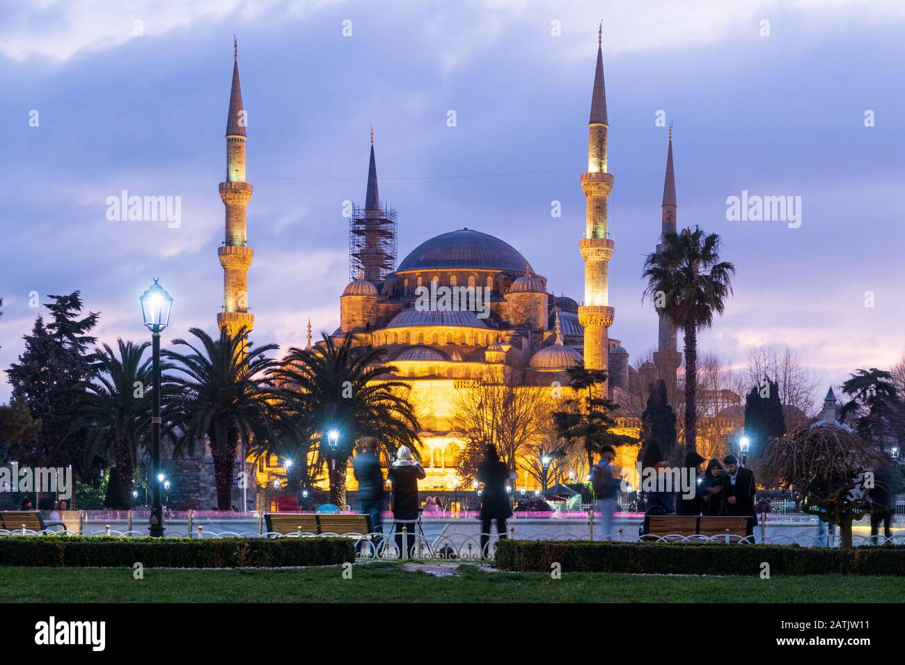 Istanbul, Turkey - Jan 9, 2020: The Sultanahmet District and the Blue Mosque in Istanbul, Turkey Stock Photo