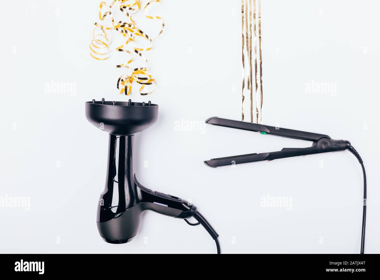 Concept Styling Different Types Of Hair Curly And Straight