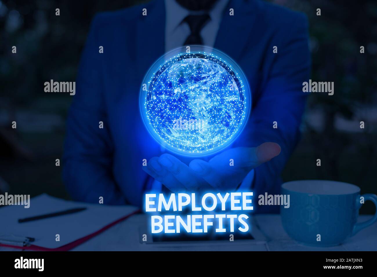 Writing note showing Employee Benefits. Business concept for indirect ...