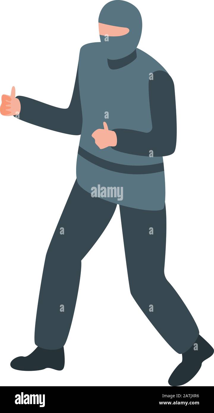 Ninja man icon, isometric style Stock Vector
