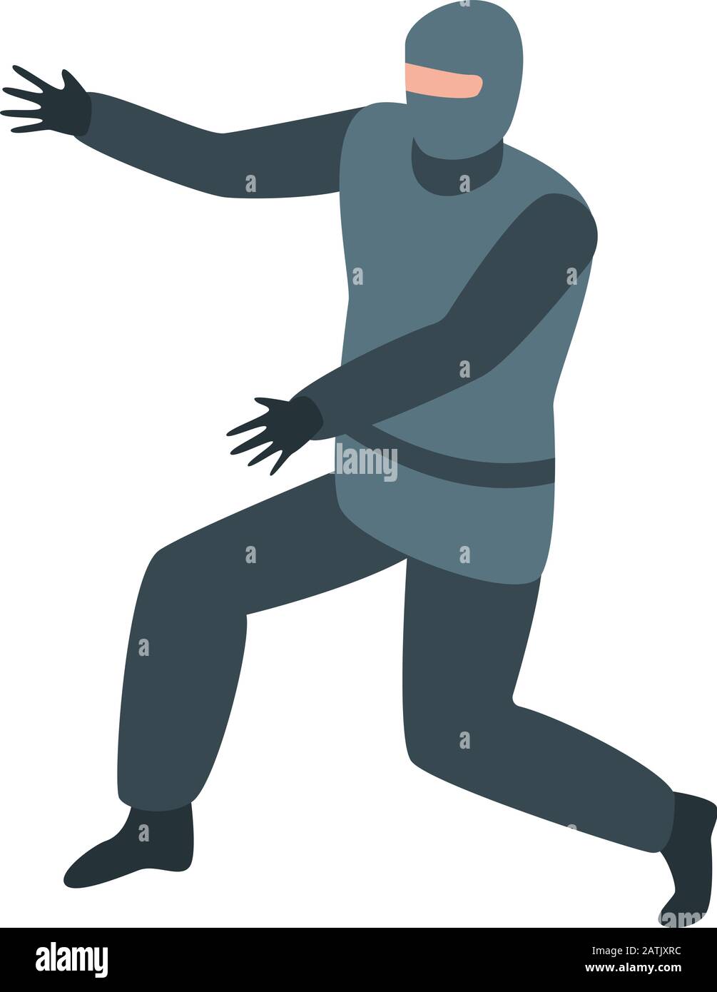 Ninja warrior icon, isometric style Stock Vector