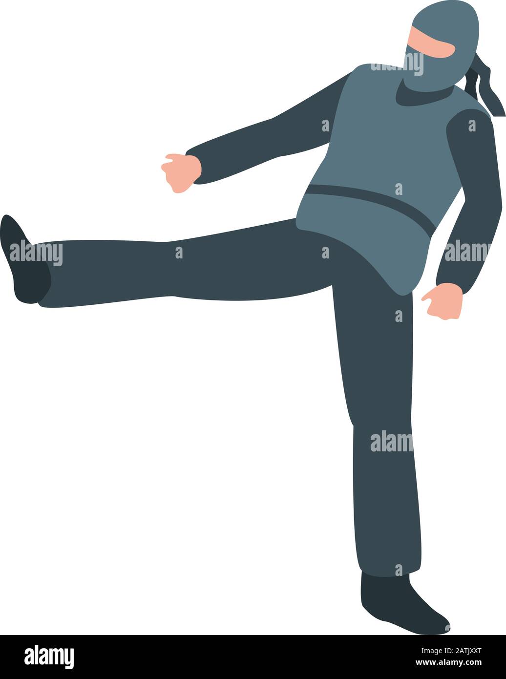 Ninja fighter icon, isometric style Stock Vector