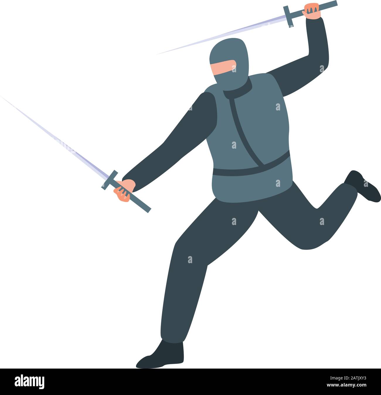 Ninja swords icon, isometric style Stock Vector