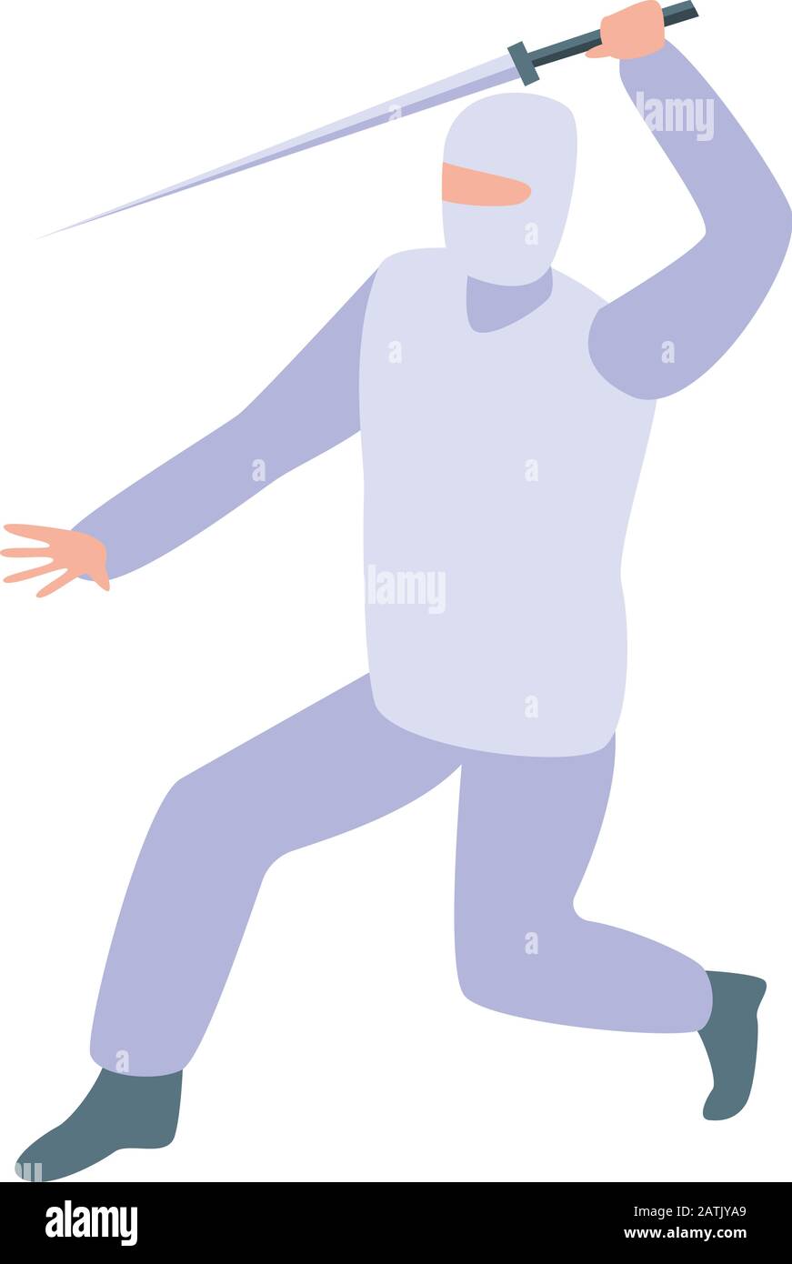Ninja white clothes icon, isometric style Stock Vector
