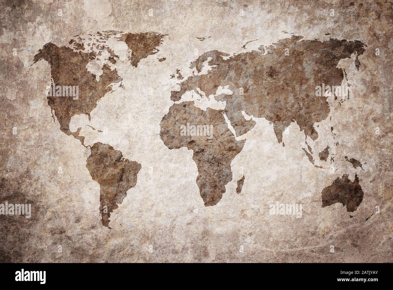 grunge map of the world Stock Photo