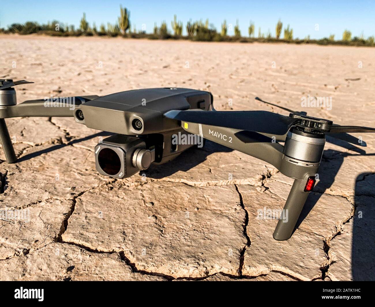 DJI mavic 2 Pro drone on the cracked ground of the San Nicolas desert,  Sonora, Mexico. tourist destination, travel, landscape, arid, outdoors,  landsca Stock Photo - Alamy
