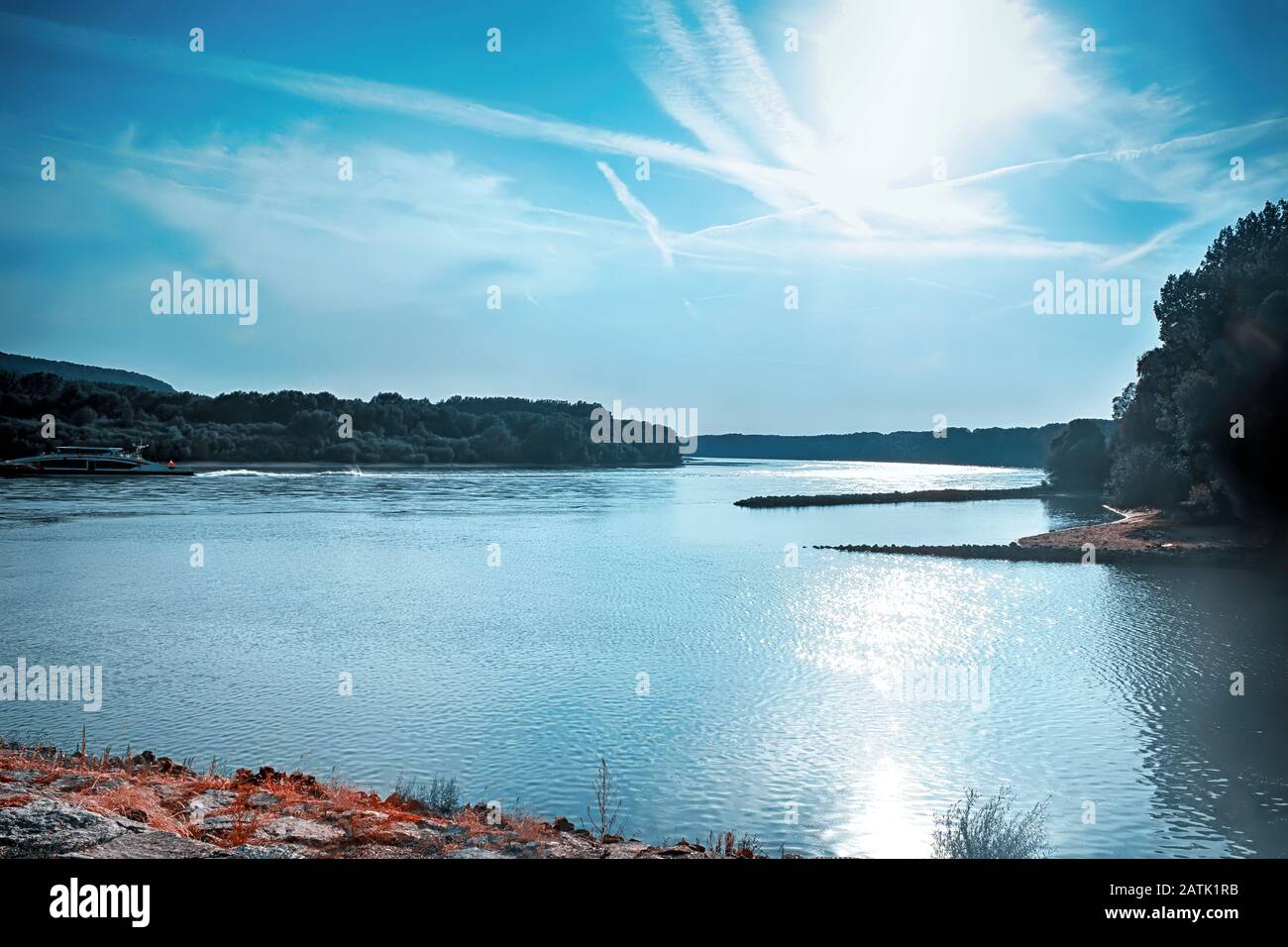 Morava river flows into Danube river near Devin castle, Bratislava, Slovakia Stock Photo Alamy