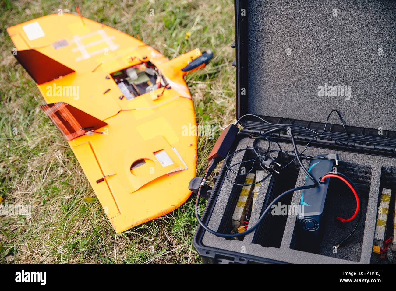 Set of equipment for launching electric model airplane Stock Photo Alamy