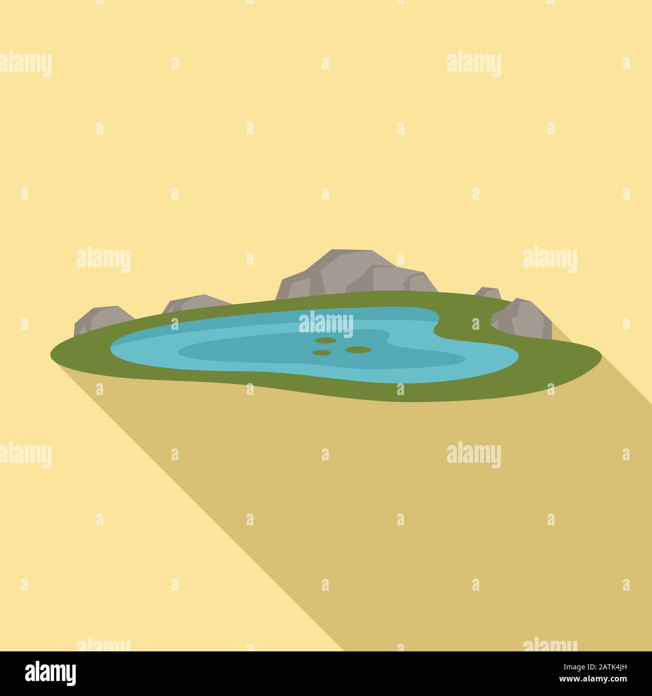 Nature lake icon. Flat illustration of nature lake vector icon for web design Stock Vector